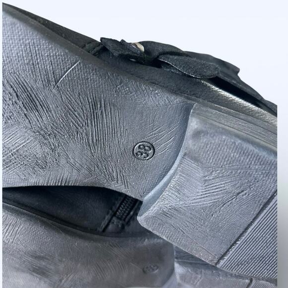 Mix Mooz Shane Moto Ankle Boots Black Leather Women's size 38 W Edgy Punk Boho - Picture 4 of 10